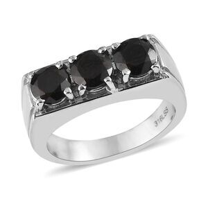 Thai Black Spinel 3 Stone Mens Ring size 12 NWT